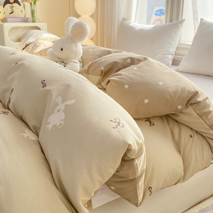 91家纺网 家纺一手货源 找家纺 朵安家纺 2026春夏新款12868全棉纯棉斜纹印花单被套 被套单件 乐享小熊