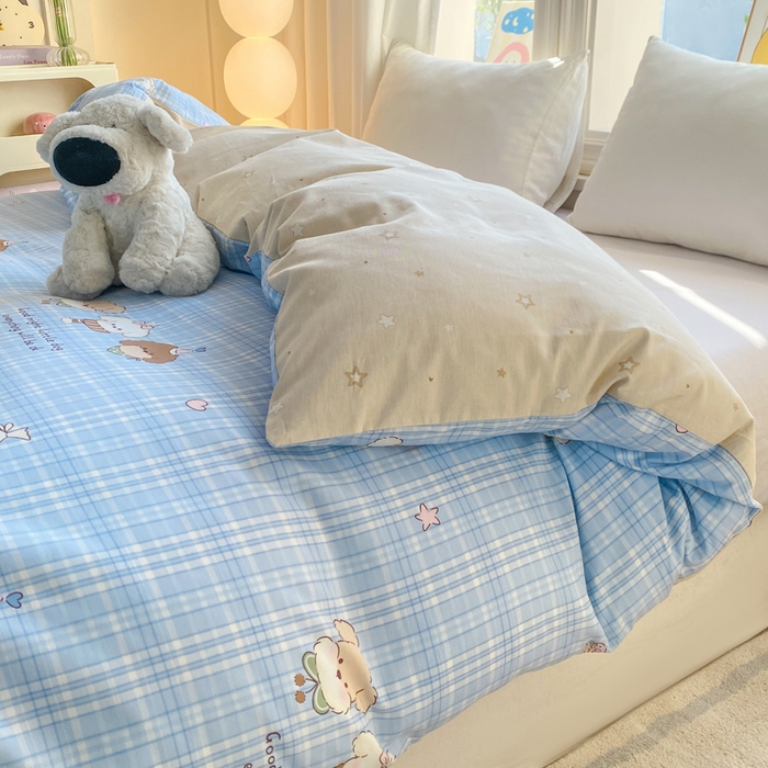 91家纺网 家纺一手货源 找家纺 朵安家纺 2026春夏新款12868全棉纯棉斜纹印花单被套 被套单件 萌宠派对