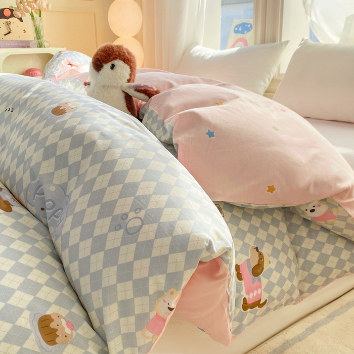 91家纺网 家纺一手货源 找家纺 朵安家纺 2026春夏新款12868全棉纯棉斜纹印花单被套 被套单件 萌宠天地