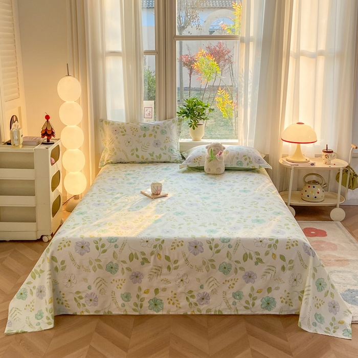 91家纺网 家纺一手货源 找家纺 朵安家纺 2026春夏新款12868全棉纯棉斜纹印花四件套 清香韵