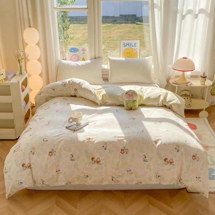 91家纺网 家纺一手货源 找家纺 朵安家纺 2026春夏新款12868全棉纯棉斜纹印花单被套 被套单件 史努比聚会