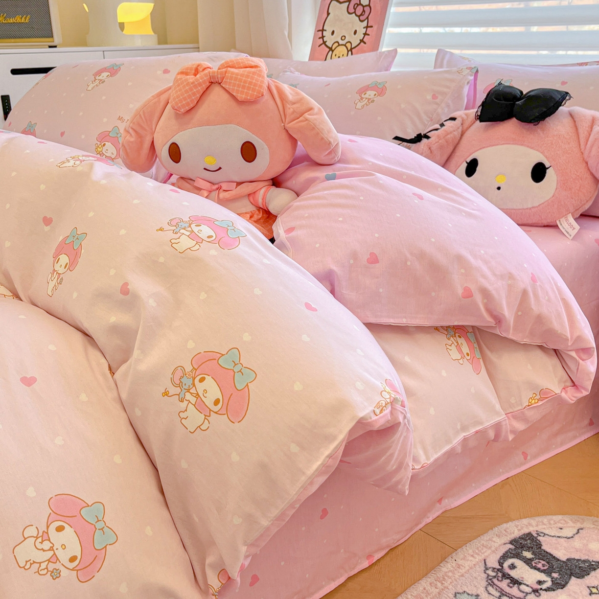 91家纺网 家纺一手货源 找家纺 暮思家居 2026新款正版授权三丽鸥全棉纯棉四件套系列-第二批 点点美乐蒂