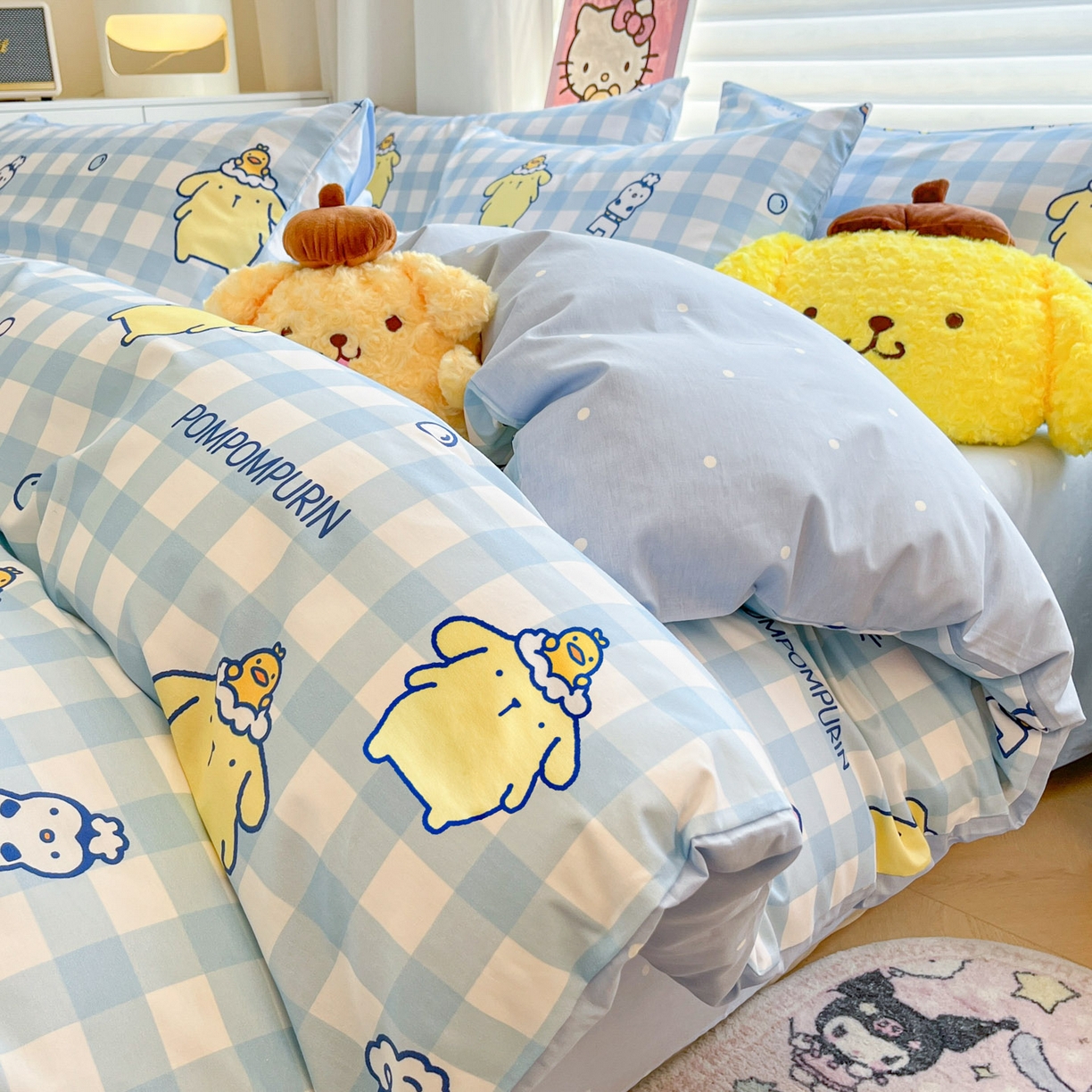 91家纺网 家纺一手货源 找家纺 暮思家居 2026新款正版授权三丽鸥全棉纯棉四件套系列-第二批 泡泡布丁狗