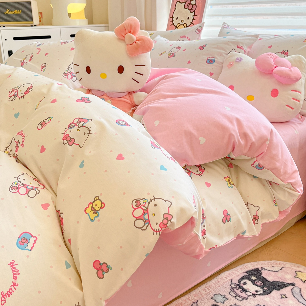 91家纺网 家纺一手货源 找家纺 暮思家居 2026新款正版授权三丽鸥全棉纯棉四件套系列-第二批 甜甜凯蒂