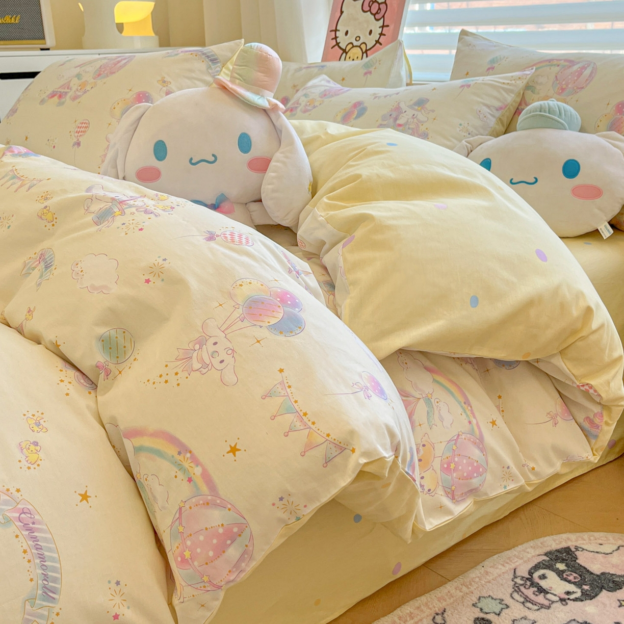 91家纺网 家纺一手货源 找家纺 暮思家居 2026新款正版授权三丽鸥全棉纯棉四件套系列-第二批 游乐园大耳狗