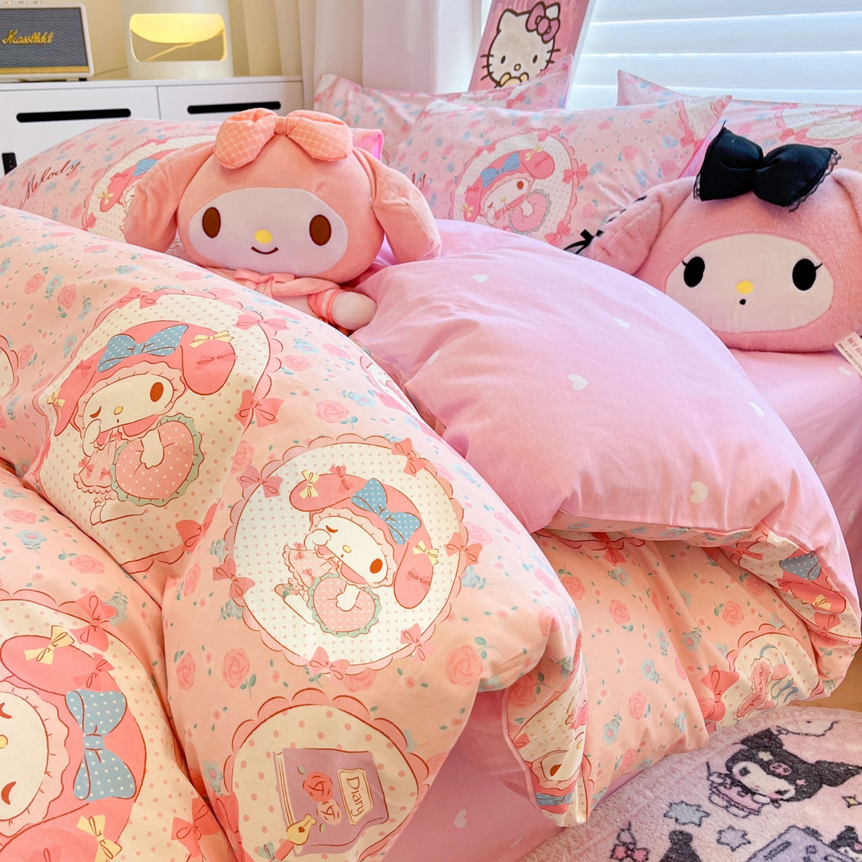 暮思家居 2026新款正版授权三丽鸥全棉纯棉四件套系列-第二批 花花美乐蒂