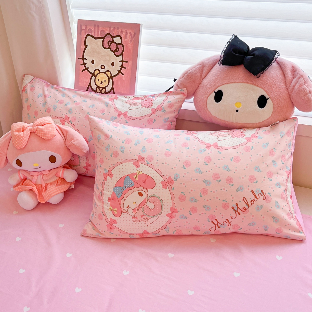 91家纺网 家纺一手货源 找家纺 暮思家居 2026新款正版授权三丽鸥全棉纯棉四件套系列-第二批 花花美乐蒂