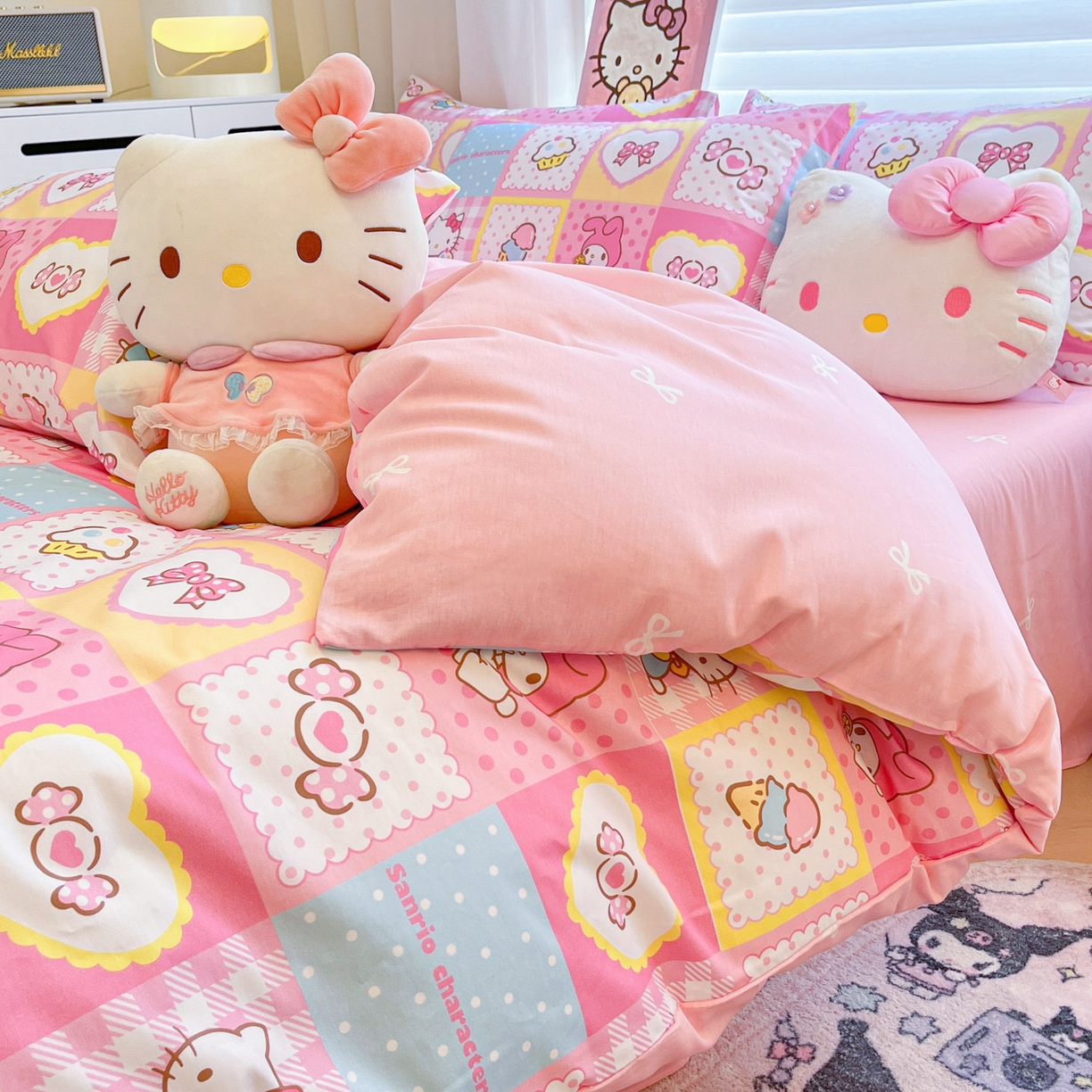 91家纺网 家纺一手货源 找家纺 暮思家居 2026新款正版授权三丽鸥全棉纯棉四件套系列-第二批 KT美乐蒂