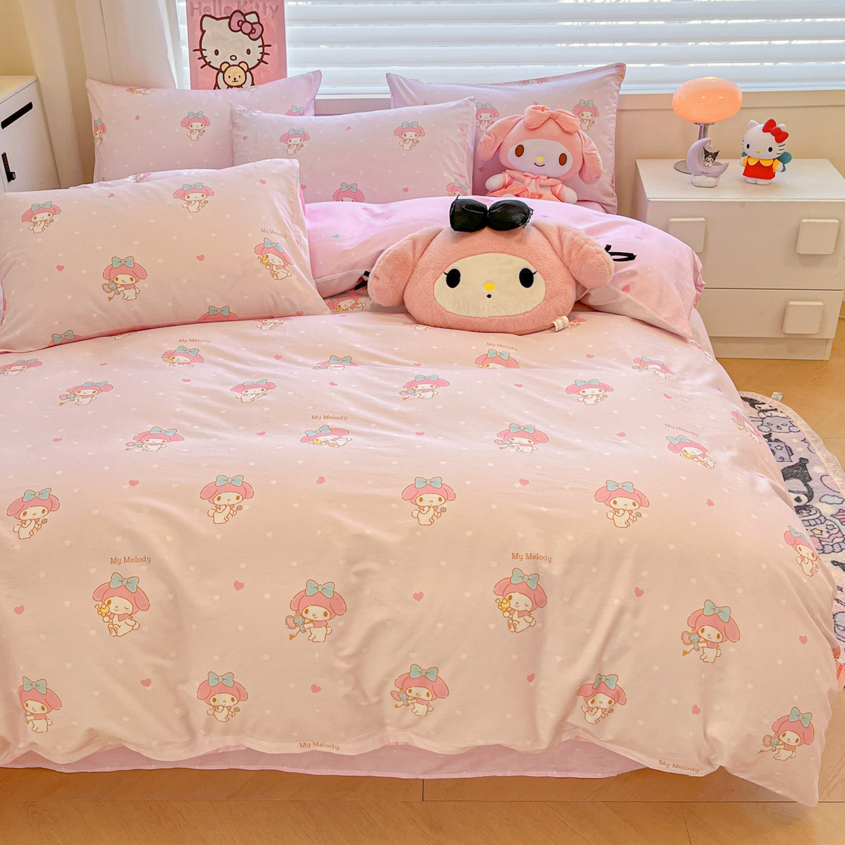 91家纺网 家纺一手货源 找家纺 暮思家居 2026新款正版授权三丽鸥全棉纯棉四件套系列-第二批 点点美乐蒂