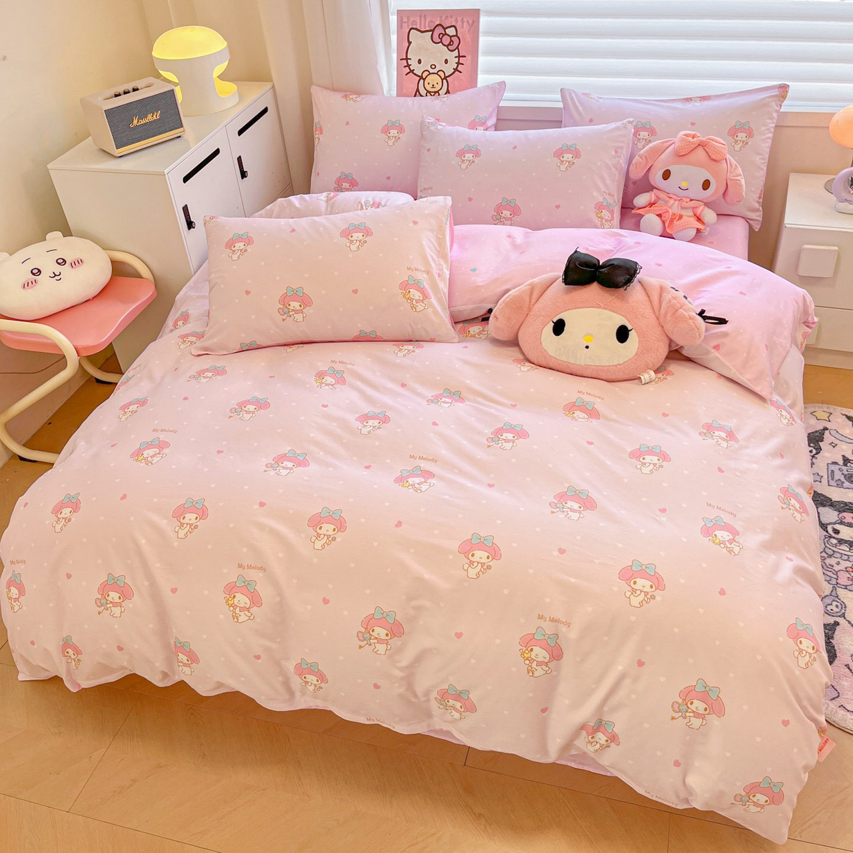 91家纺网 家纺一手货源 找家纺 暮思家居 2026新款正版授权三丽鸥全棉纯棉四件套系列-第二批 点点美乐蒂