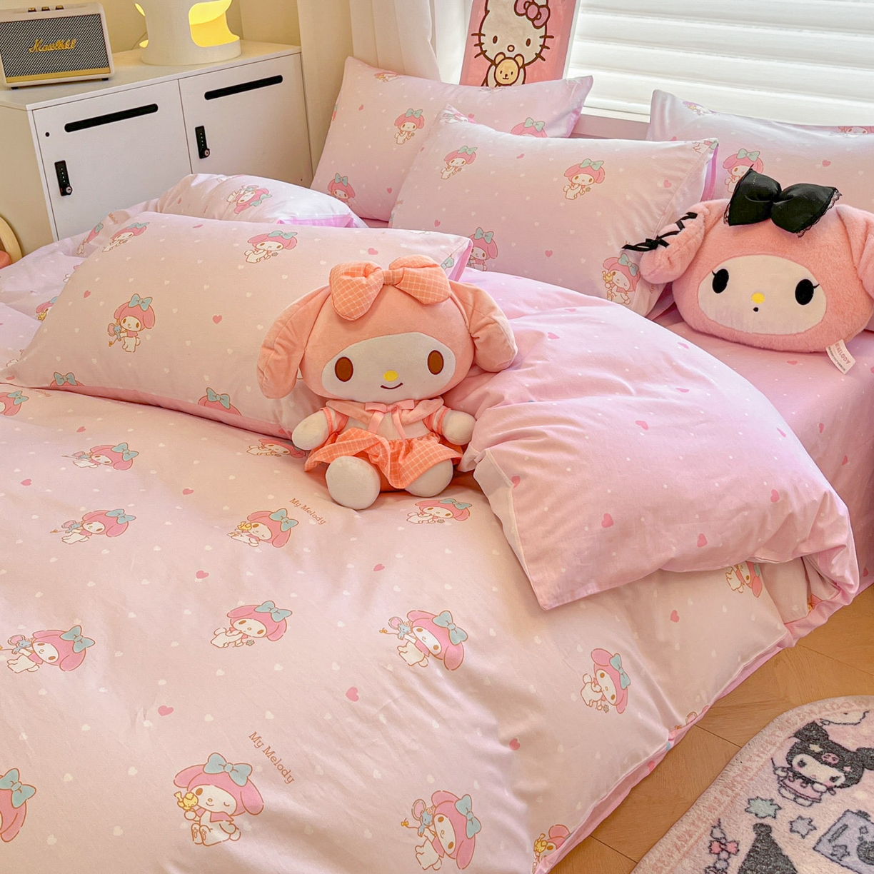 91家纺网 家纺一手货源 找家纺 暮思家居 2026新款正版授权三丽鸥全棉纯棉四件套系列-第二批 点点美乐蒂