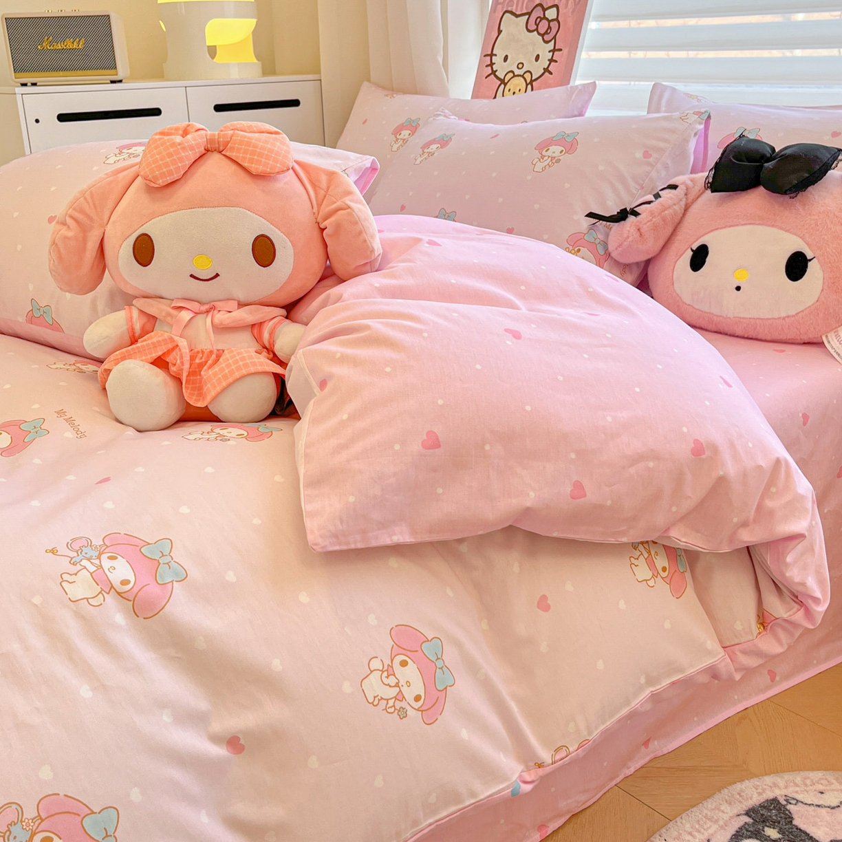 91家纺网 家纺一手货源 找家纺 暮思家居 2026新款正版授权三丽鸥全棉纯棉四件套系列-第二批 点点美乐蒂