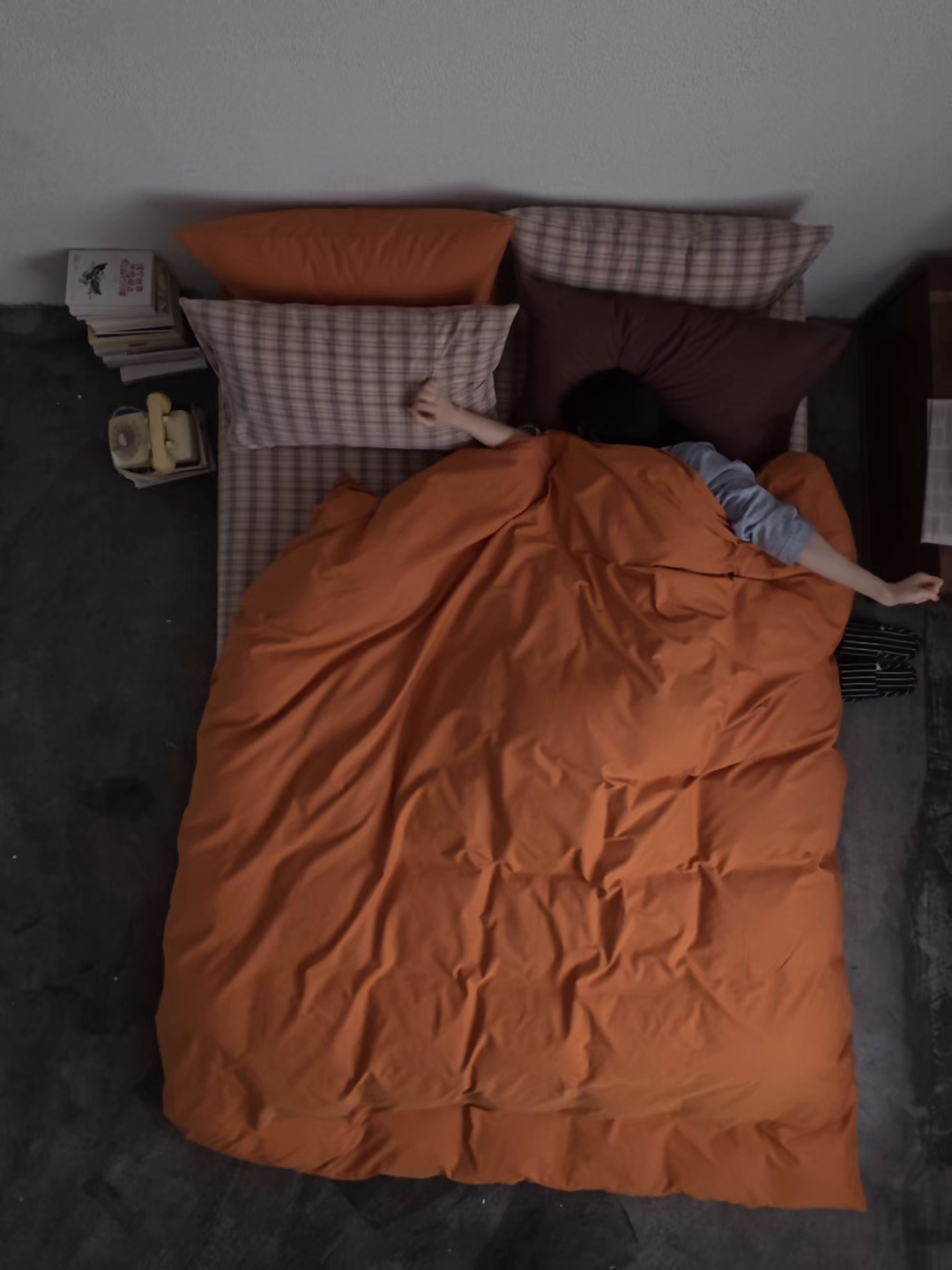 91家纺网 家纺一手货源 找家纺 蜜宿 2026新款全棉纯棉40s水洗棉四件套-橘子茶 橘子茶（枕套南瓜泥+可可棕）