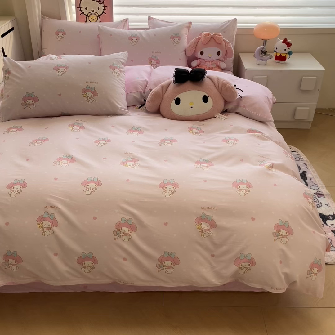 91家纺网 家纺一手货源 找家纺 暮思家居 2026新款正版授权三丽鸥全棉纯棉四件套系列-第二批 点点美乐蒂