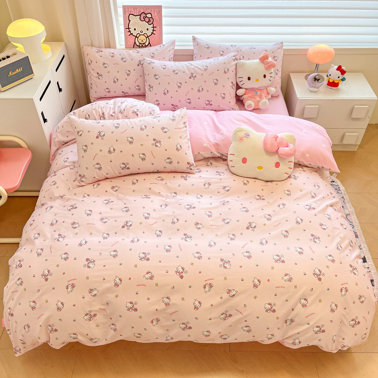 91家纺网 家纺一手货源 找家纺 暮思家居 2026新款正版授权三丽鸥全棉纯棉四件套系列-第二批 电话凯蒂