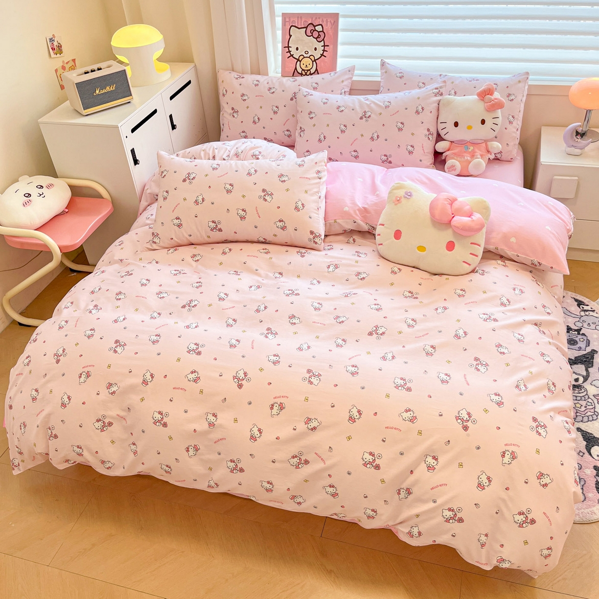 91家纺网 家纺一手货源 找家纺 暮思家居 2026新款正版授权三丽鸥全棉纯棉四件套系列-第二批 电话凯蒂