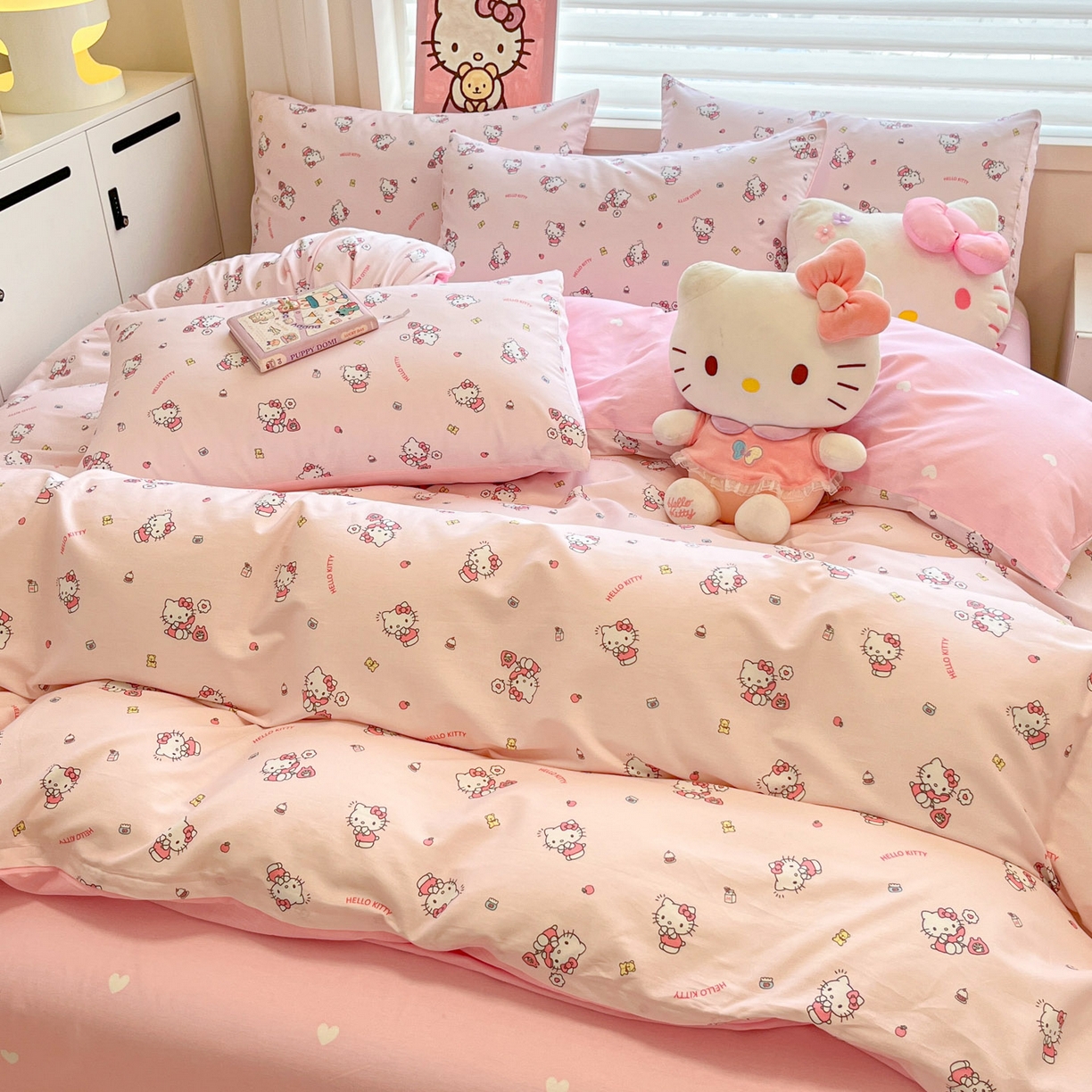 91家纺网 家纺一手货源 找家纺 暮思家居 2026新款正版授权三丽鸥全棉纯棉四件套系列-第二批 电话凯蒂