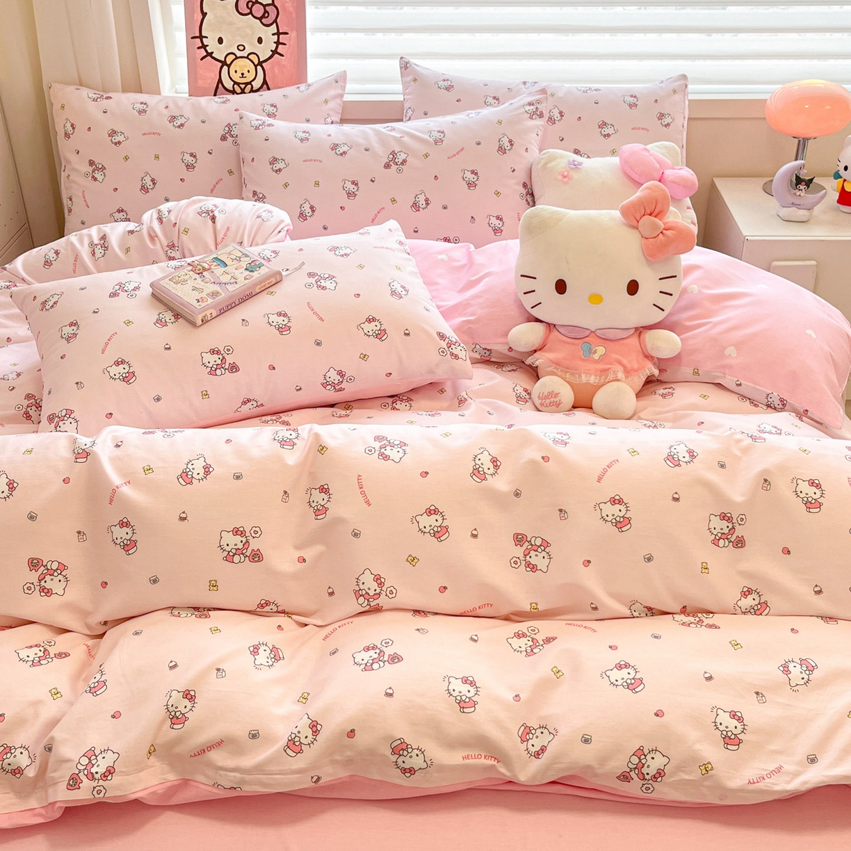 91家纺网 家纺一手货源 找家纺 暮思家居 2026新款正版授权三丽鸥全棉纯棉四件套系列-第二批 电话凯蒂