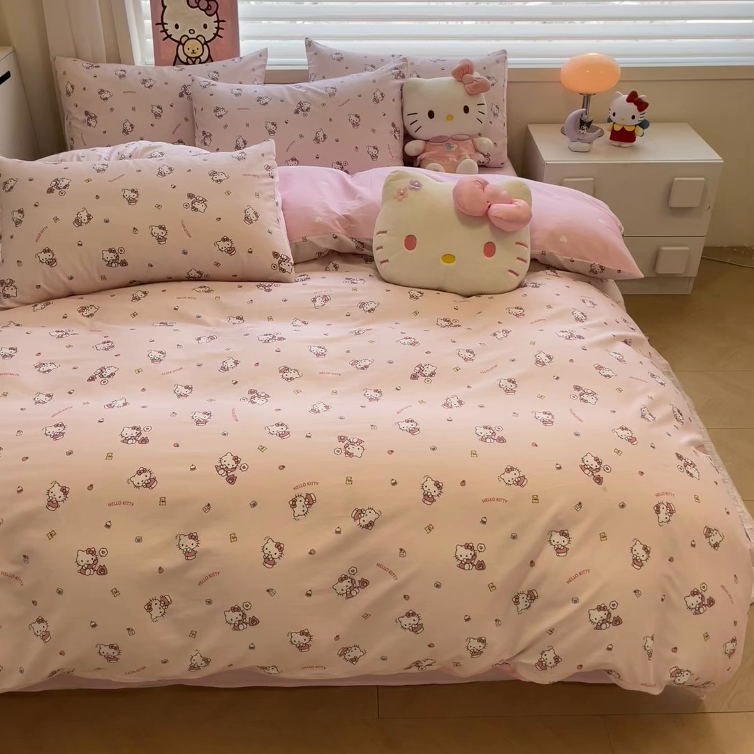 91家纺网 家纺一手货源 找家纺 暮思家居 2026新款正版授权三丽鸥全棉纯棉四件套系列-第二批 电话凯蒂