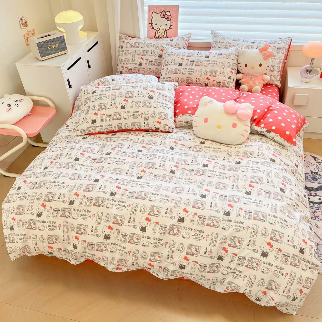 91家纺网 家纺一手货源 找家纺 暮思家居 2026新款正版授权三丽鸥全棉纯棉四件套系列-第二批 都市凯蒂