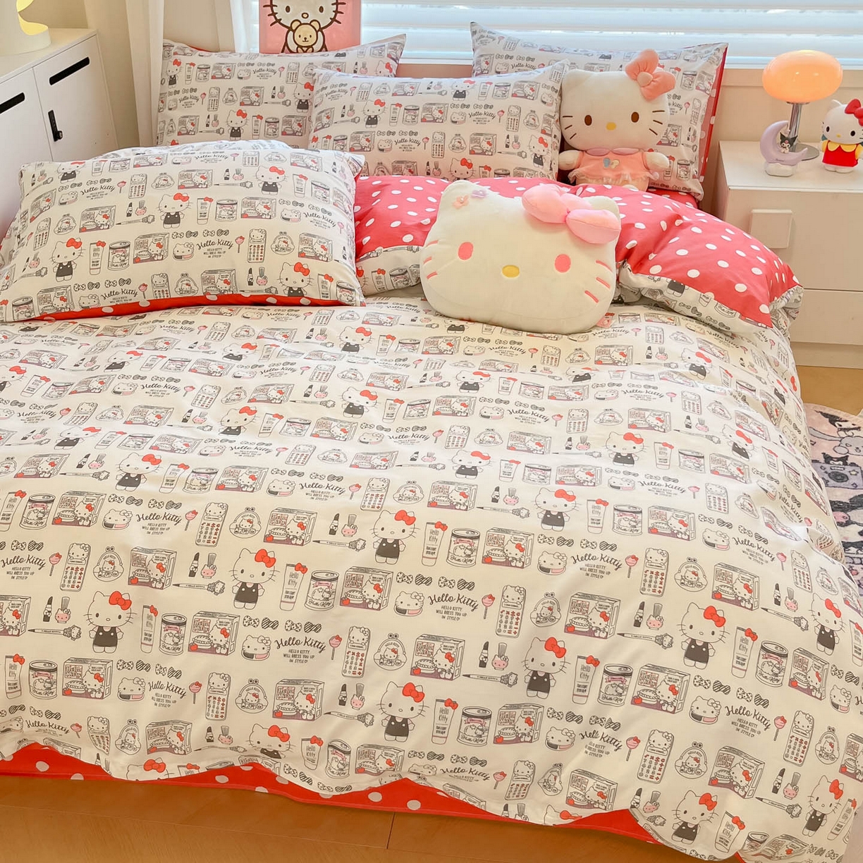 91家纺网 家纺一手货源 找家纺 暮思家居 2026新款正版授权三丽鸥全棉纯棉四件套系列-第二批 都市凯蒂