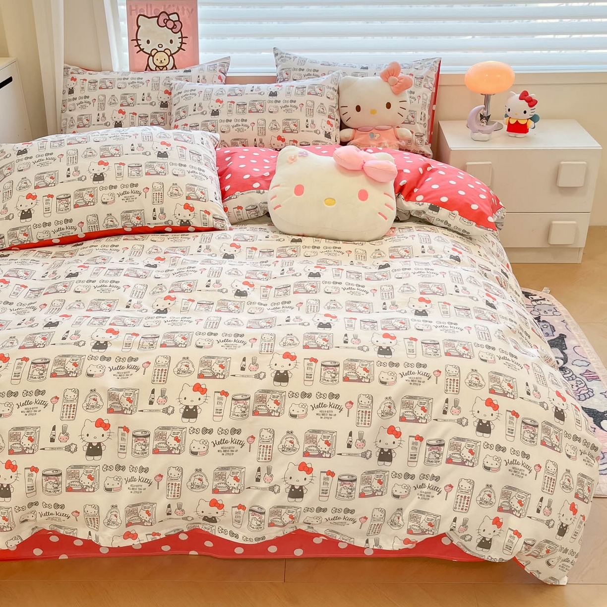 91家纺网 家纺一手货源 找家纺 暮思家居 2026新款正版授权三丽鸥全棉纯棉四件套系列-第二批 都市凯蒂