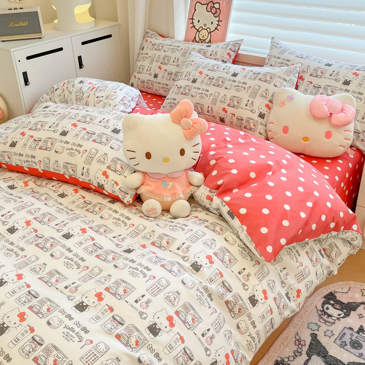 91家纺网 家纺一手货源 找家纺 暮思家居 2026新款正版授权三丽鸥全棉纯棉四件套系列-第二批 都市凯蒂