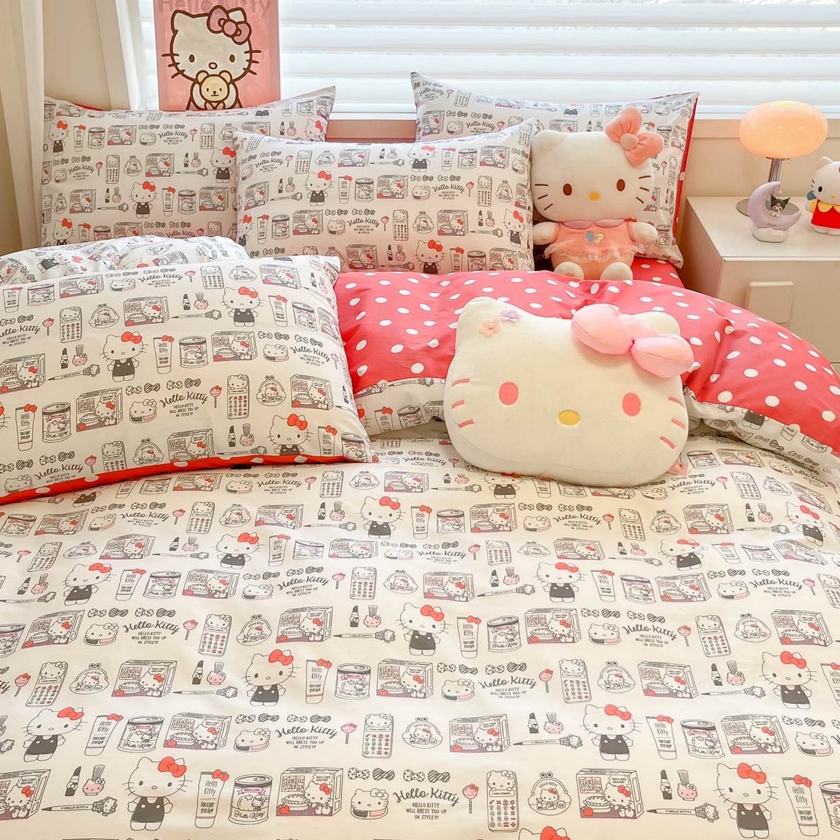 91家纺网 家纺一手货源 找家纺 暮思家居 2026新款正版授权三丽鸥全棉纯棉四件套系列-第二批 都市凯蒂