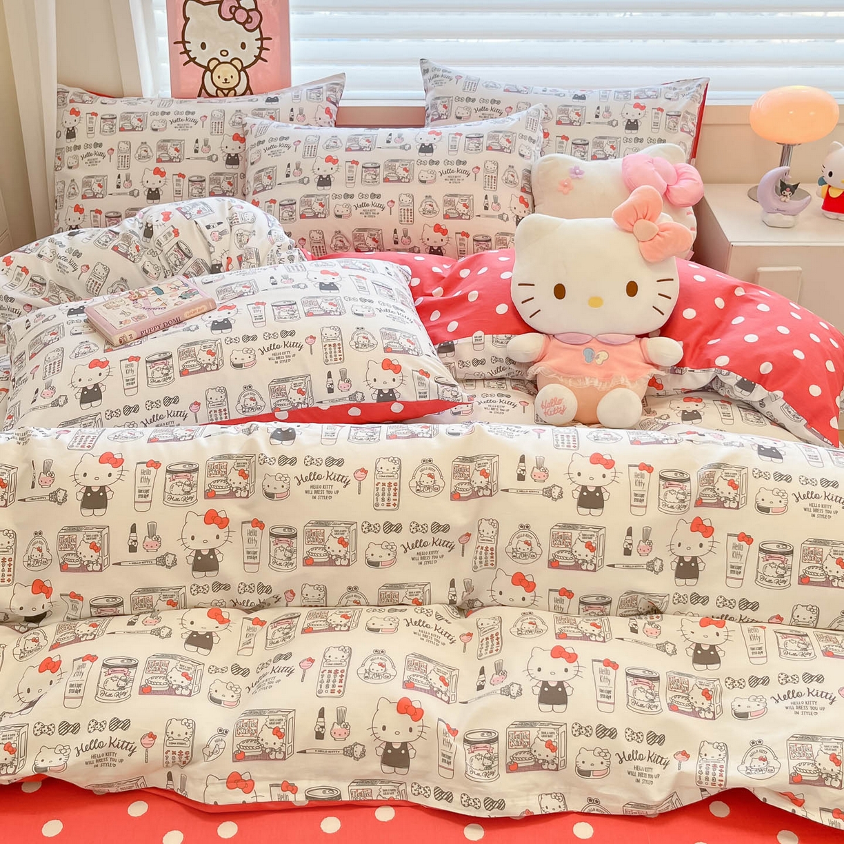 91家纺网 家纺一手货源 找家纺 暮思家居 2026新款正版授权三丽鸥全棉纯棉四件套系列-第二批 都市凯蒂