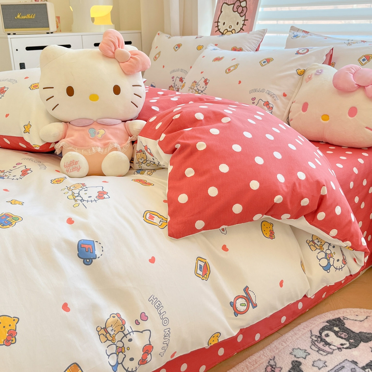 91家纺网 家纺一手货源 找家纺 暮思家居 2026新款正版授权三丽鸥全棉纯棉四件套系列-第二批 果果凯蒂