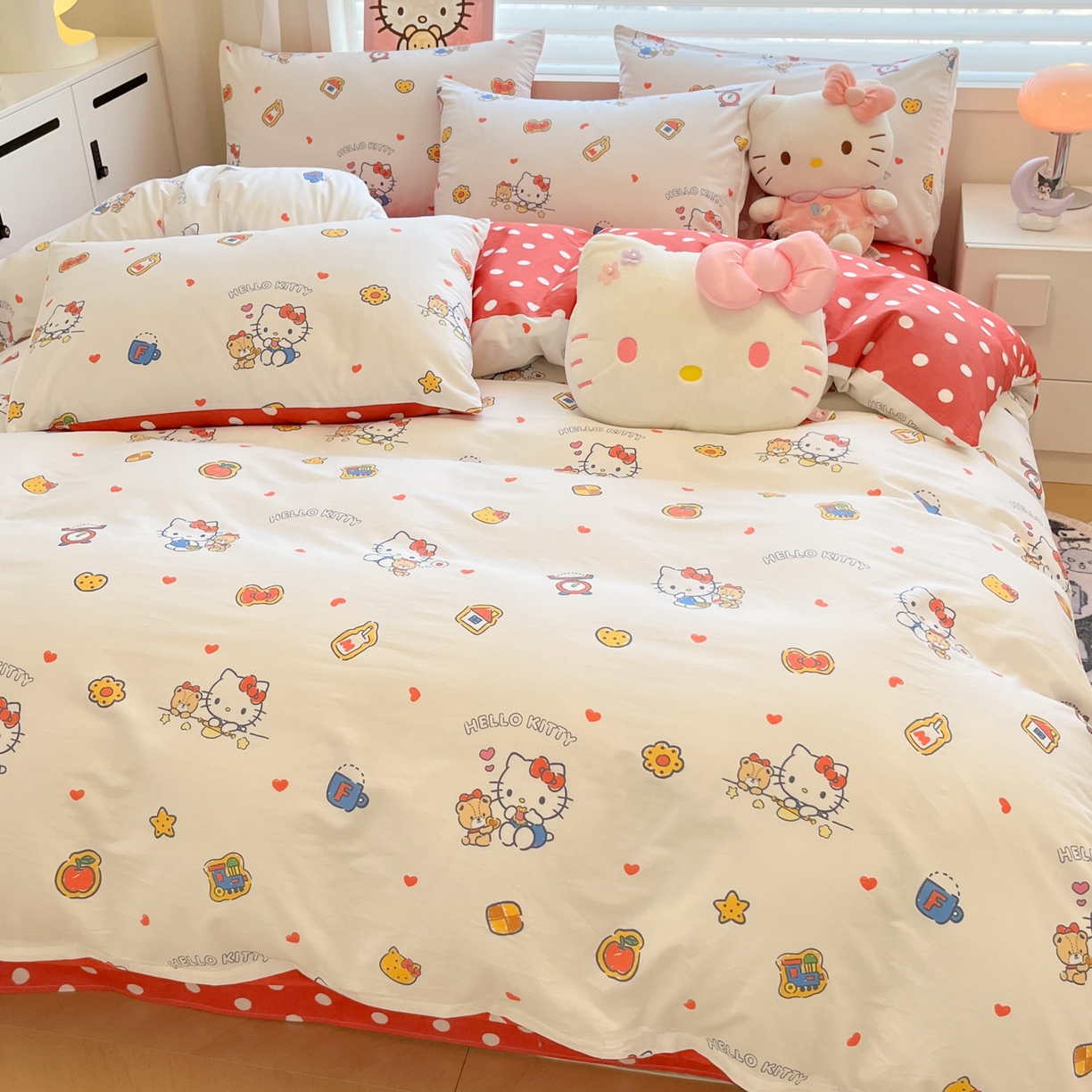 91家纺网 家纺一手货源 找家纺 暮思家居 2026新款正版授权三丽鸥全棉纯棉四件套系列-第二批 果果凯蒂