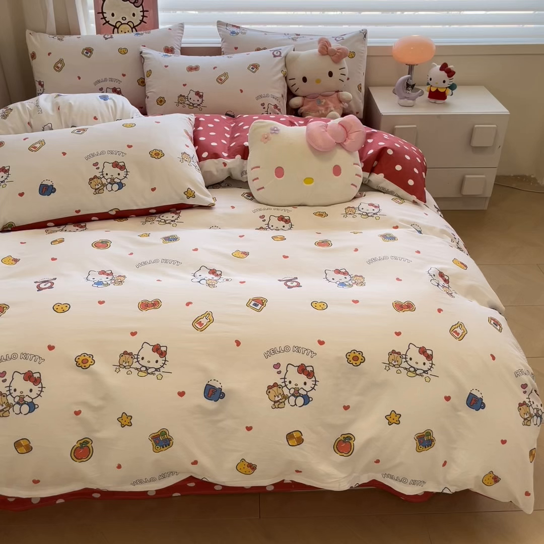 91家纺网 家纺一手货源 找家纺 暮思家居 2026新款正版授权三丽鸥全棉纯棉四件套系列-第二批 果果凯蒂