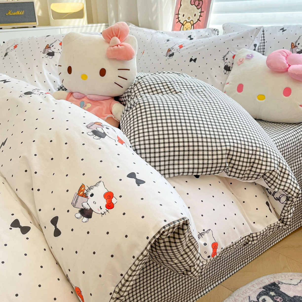 暮思家居 2026新款正版授权三丽鸥全棉纯棉四件套系列-第二批 黑波波KT