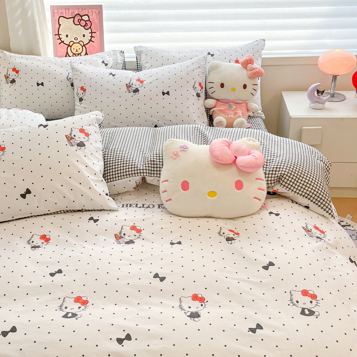 91家纺网 家纺一手货源 找家纺 暮思家居 2026新款正版授权三丽鸥全棉纯棉四件套系列-第二批 黑波波KT