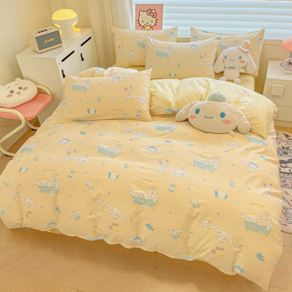 91家纺网 家纺一手货源 找家纺 暮思家居 2026新款正版授权三丽鸥全棉纯棉四件套系列-第二批 蝴蝶结大耳狗