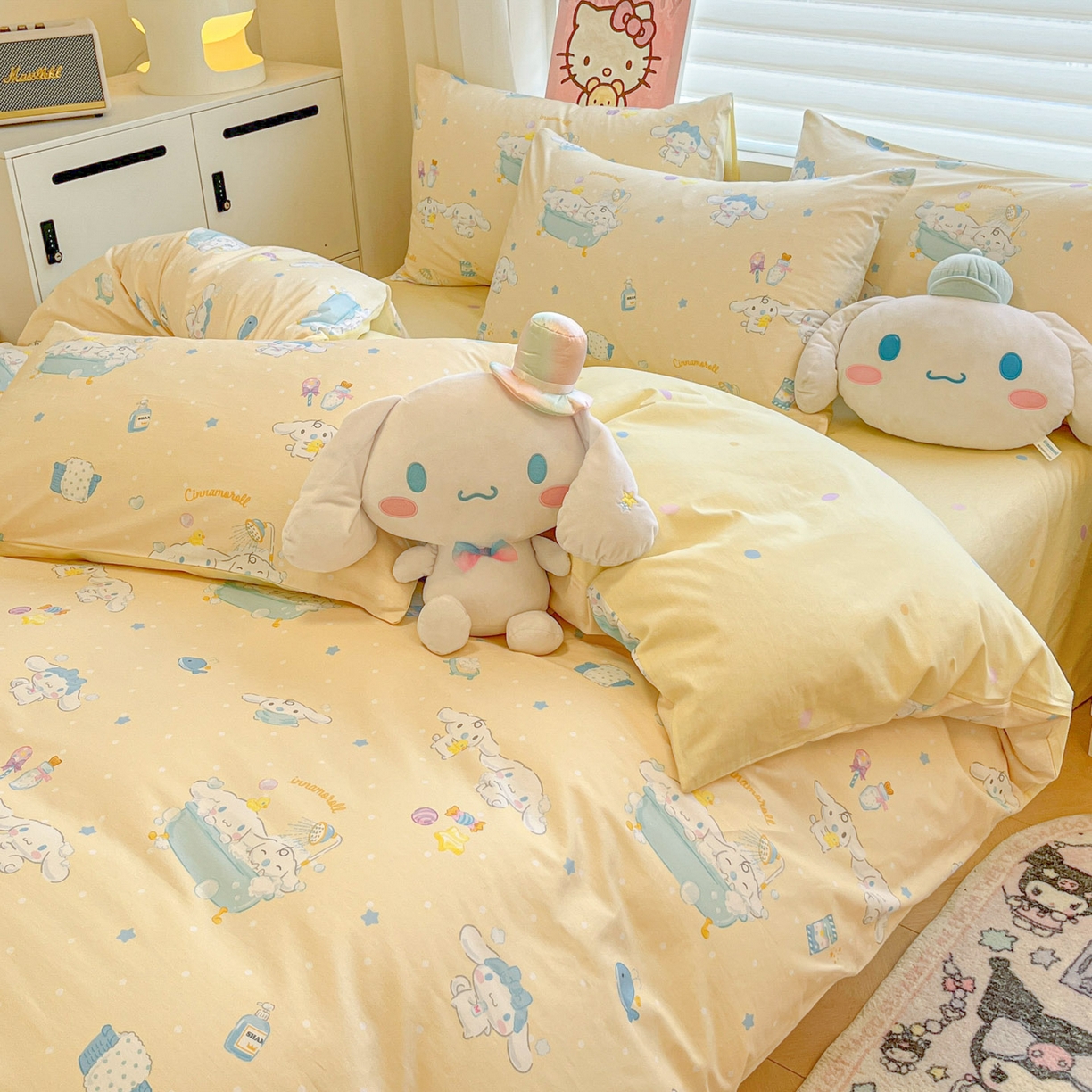 91家纺网 家纺一手货源 找家纺 暮思家居 2026新款正版授权三丽鸥全棉纯棉四件套系列-第二批 蝴蝶结大耳狗