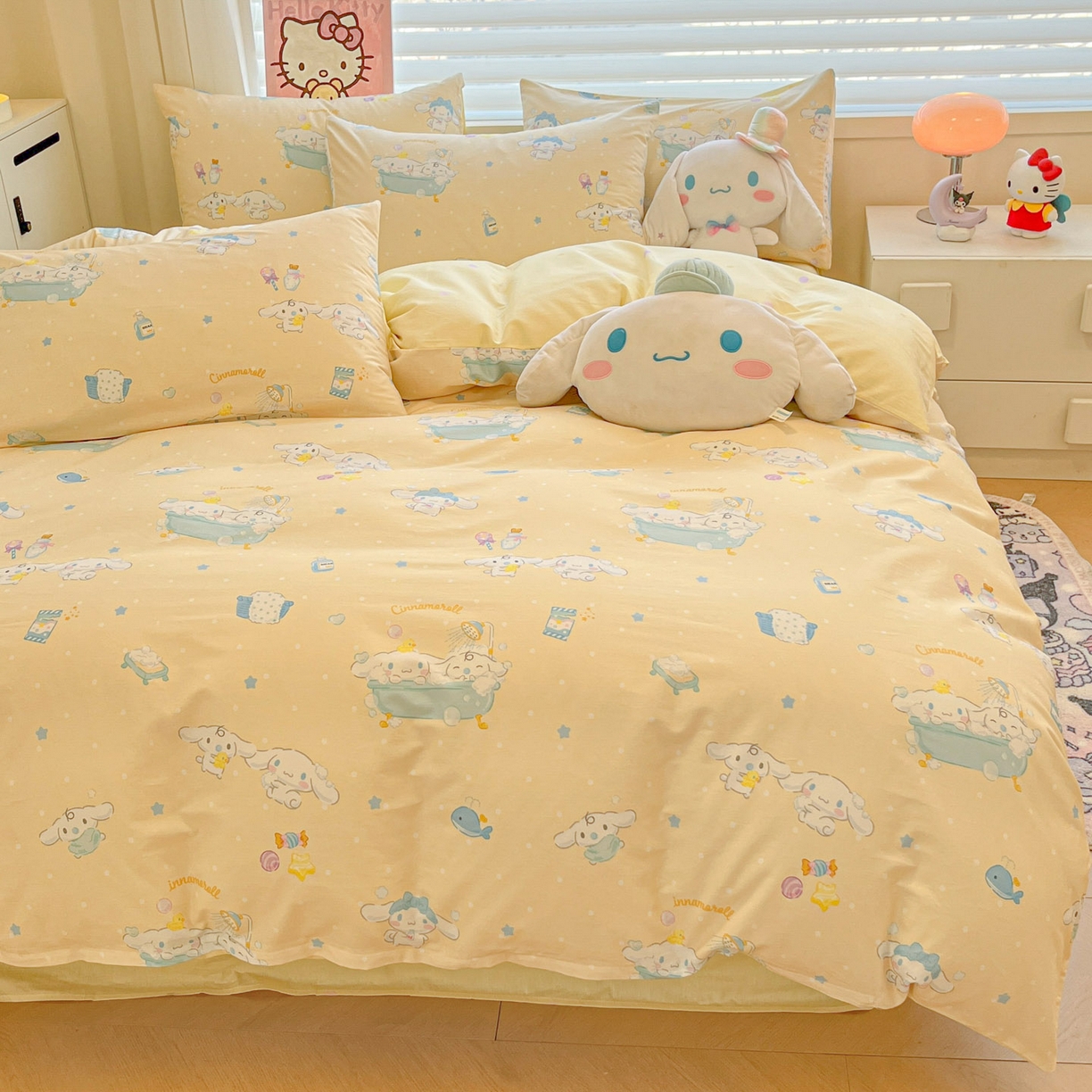 91家纺网 家纺一手货源 找家纺 暮思家居 2026新款正版授权三丽鸥全棉纯棉四件套系列-第二批 蝴蝶结大耳狗