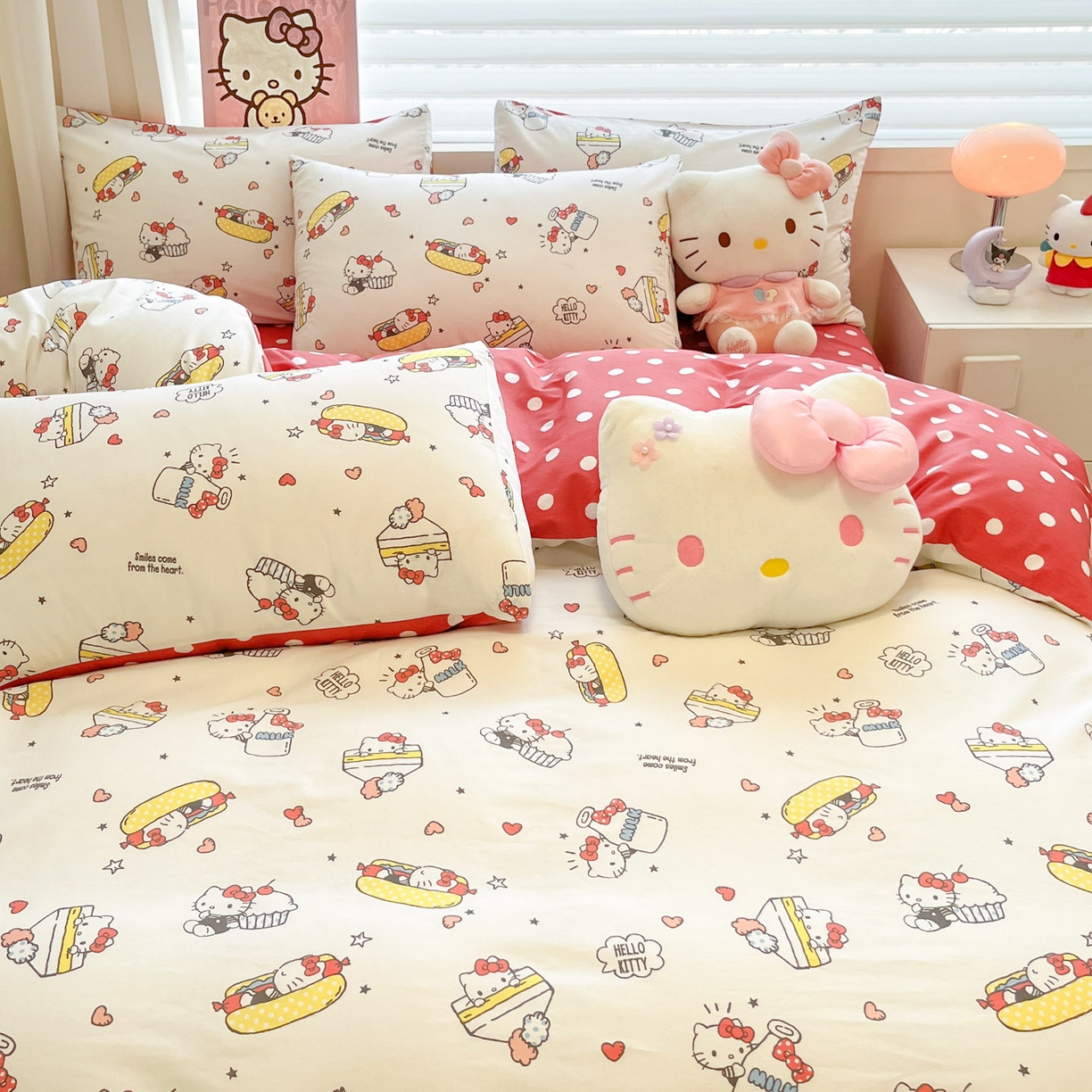 91家纺网 家纺一手货源 找家纺 暮思家居 2026新款正版授权三丽鸥全棉纯棉四件套系列-第二批 奶牛凯蒂