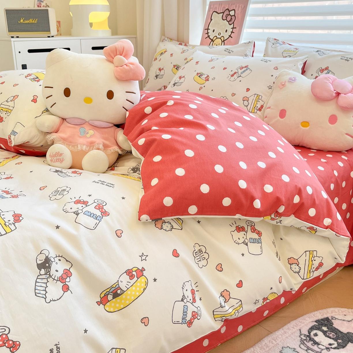 91家纺网 家纺一手货源 找家纺 暮思家居 2026新款正版授权三丽鸥全棉纯棉四件套系列-第二批 奶牛凯蒂