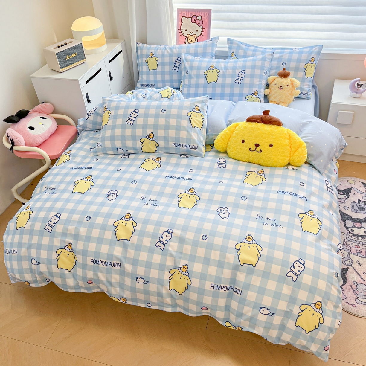 91家纺网 家纺一手货源 找家纺 暮思家居 2026新款正版授权三丽鸥全棉纯棉四件套系列-第二批 泡泡布丁狗