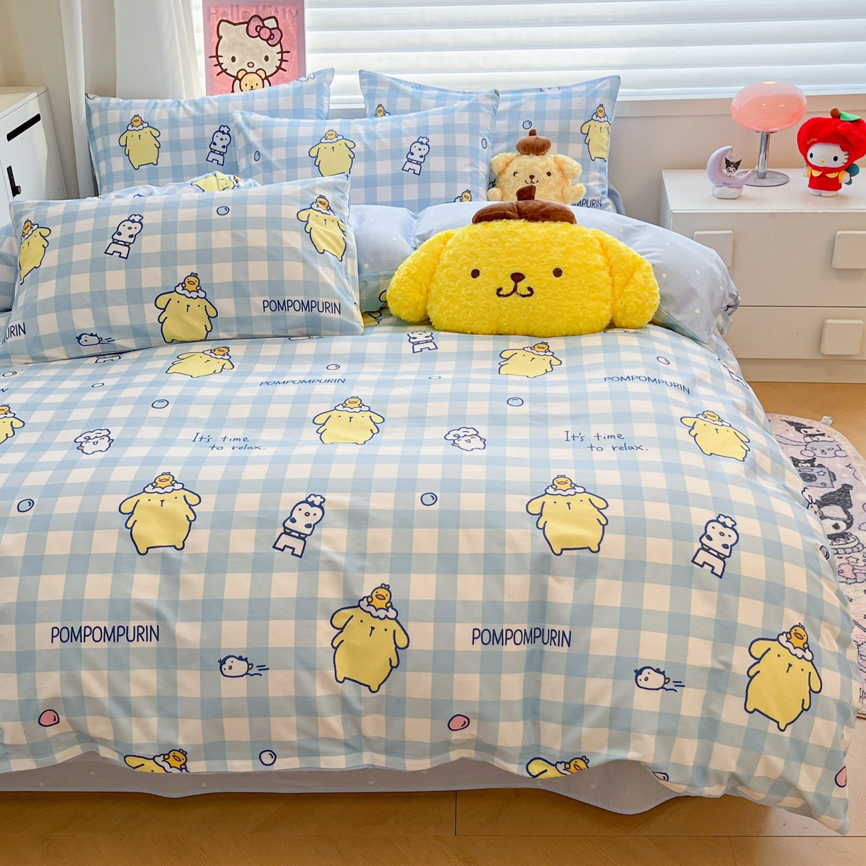 91家纺网 家纺一手货源 找家纺 暮思家居 2026新款正版授权三丽鸥全棉纯棉四件套系列-第二批 泡泡布丁狗