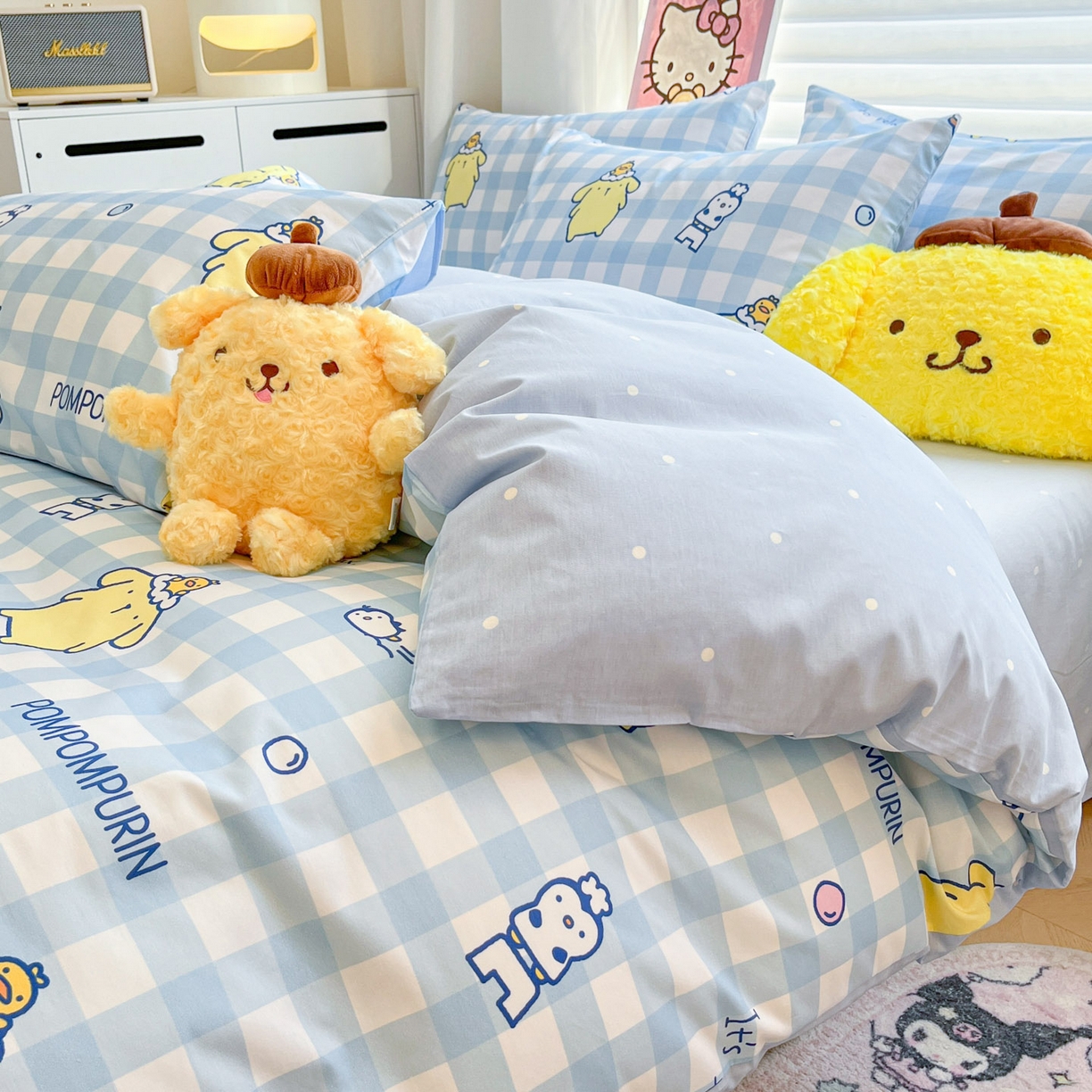 91家纺网 家纺一手货源 找家纺 暮思家居 2026新款正版授权三丽鸥全棉纯棉四件套系列-第二批 泡泡布丁狗