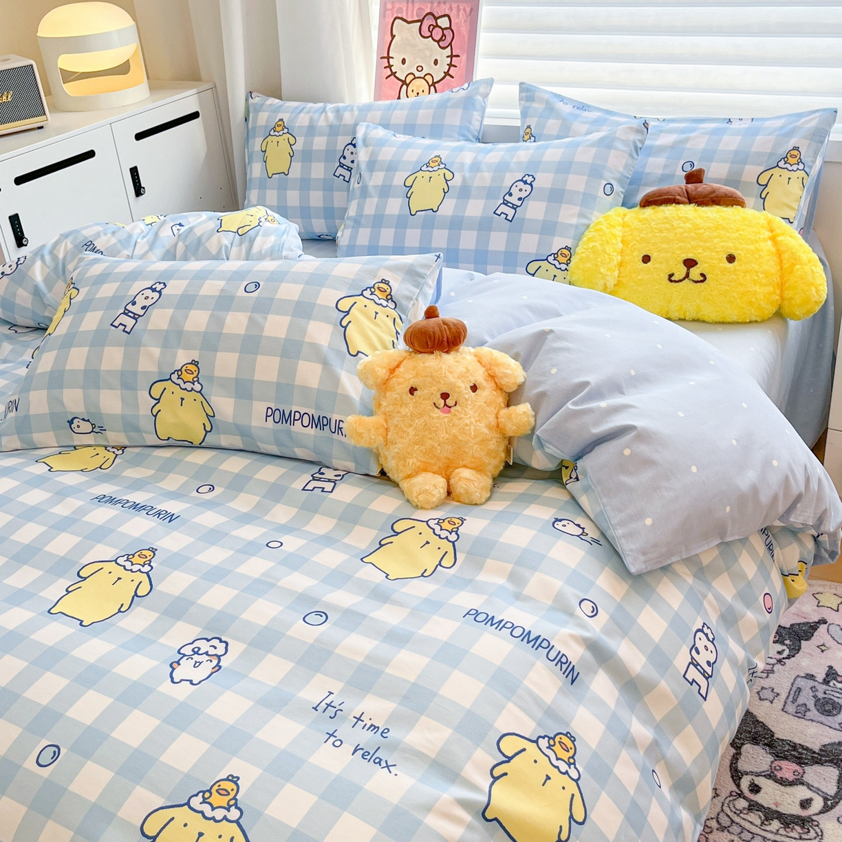 91家纺网 家纺一手货源 找家纺 暮思家居 2026新款正版授权三丽鸥全棉纯棉四件套系列-第二批 泡泡布丁狗