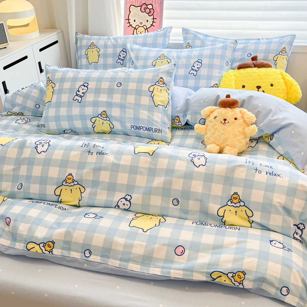 91家纺网 家纺一手货源 找家纺 暮思家居 2026新款正版授权三丽鸥全棉纯棉四件套系列-第二批 泡泡布丁狗