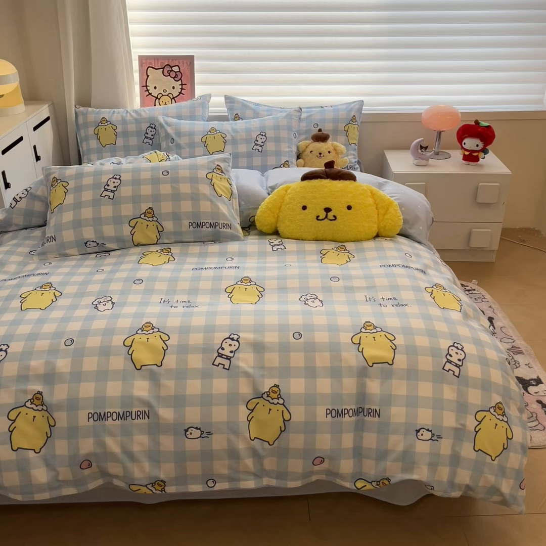 91家纺网 家纺一手货源 找家纺 暮思家居 2026新款正版授权三丽鸥全棉纯棉四件套系列-第二批 泡泡布丁狗