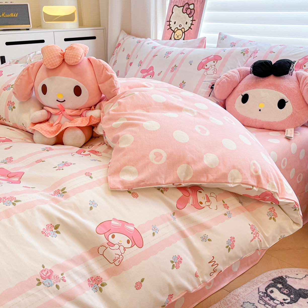 91家纺网 家纺一手货源 找家纺 暮思家居 2026新款正版授权三丽鸥全棉纯棉四件套系列-第二批 少女美乐蒂