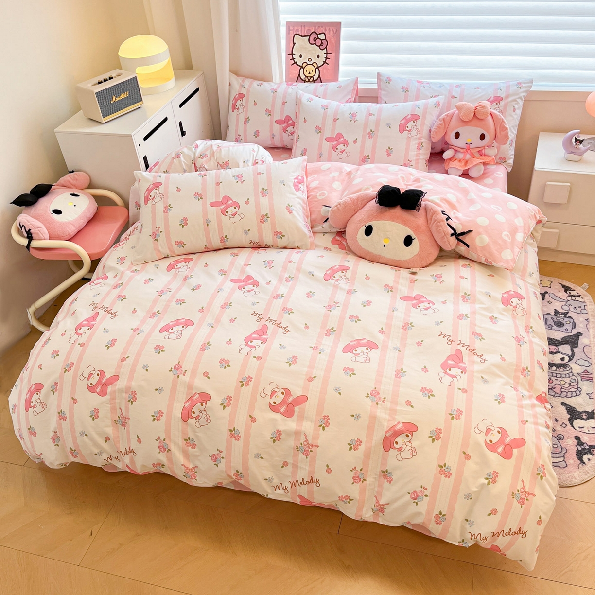 91家纺网 家纺一手货源 找家纺 暮思家居 2026新款正版授权三丽鸥全棉纯棉四件套系列-第二批 少女美乐蒂