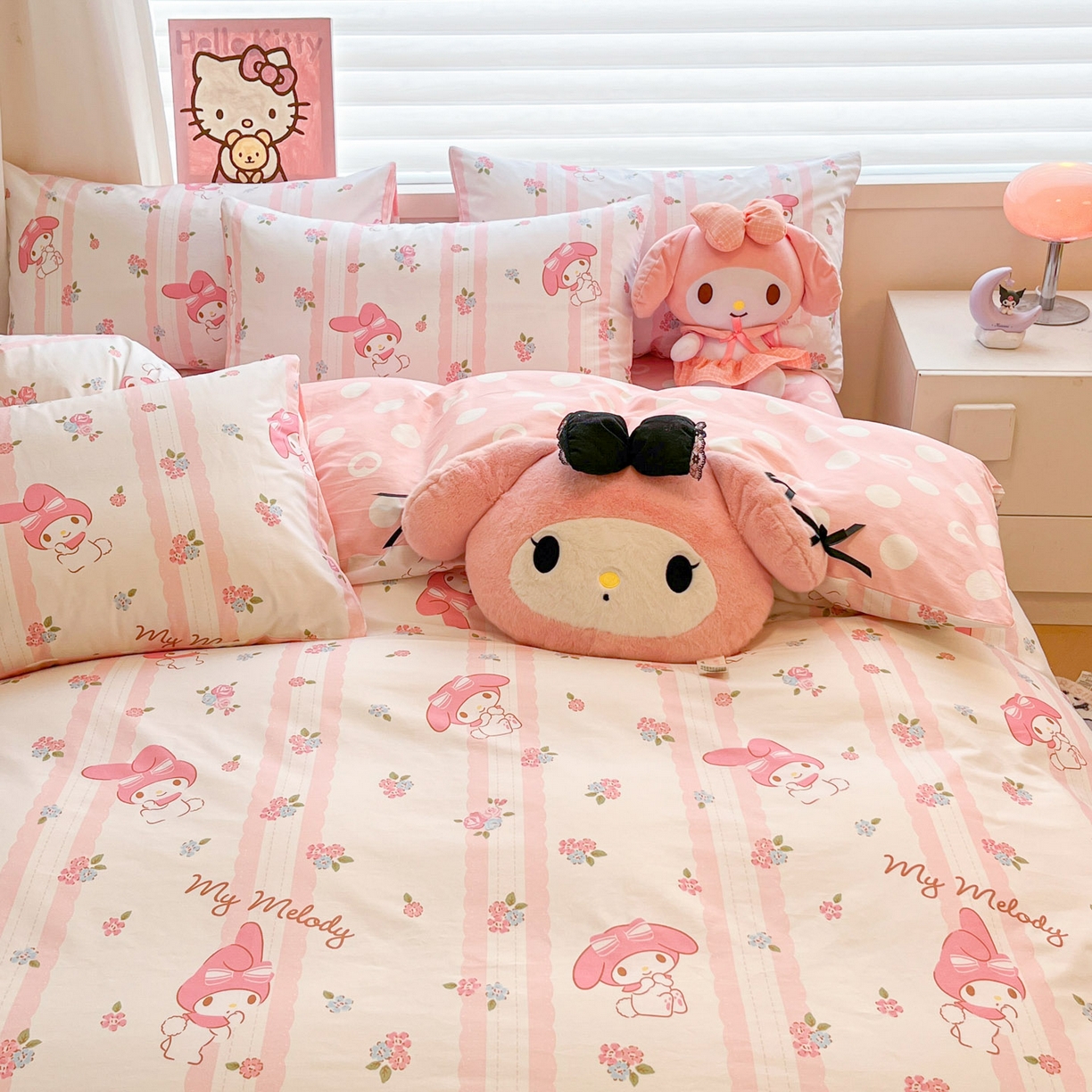 91家纺网 家纺一手货源 找家纺 暮思家居 2026新款正版授权三丽鸥全棉纯棉四件套系列-第二批 少女美乐蒂