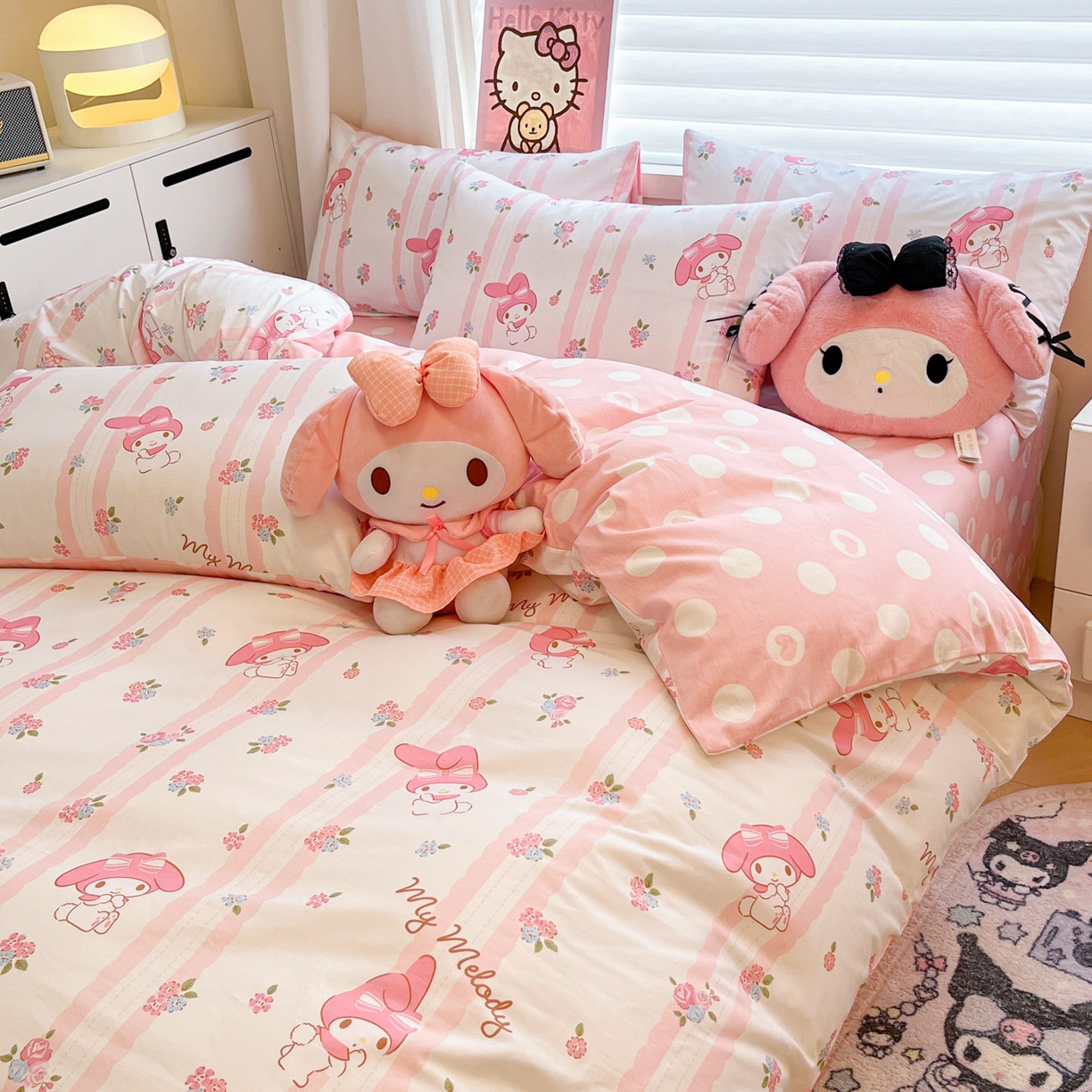 91家纺网 家纺一手货源 找家纺 暮思家居 2026新款正版授权三丽鸥全棉纯棉四件套系列-第二批 少女美乐蒂