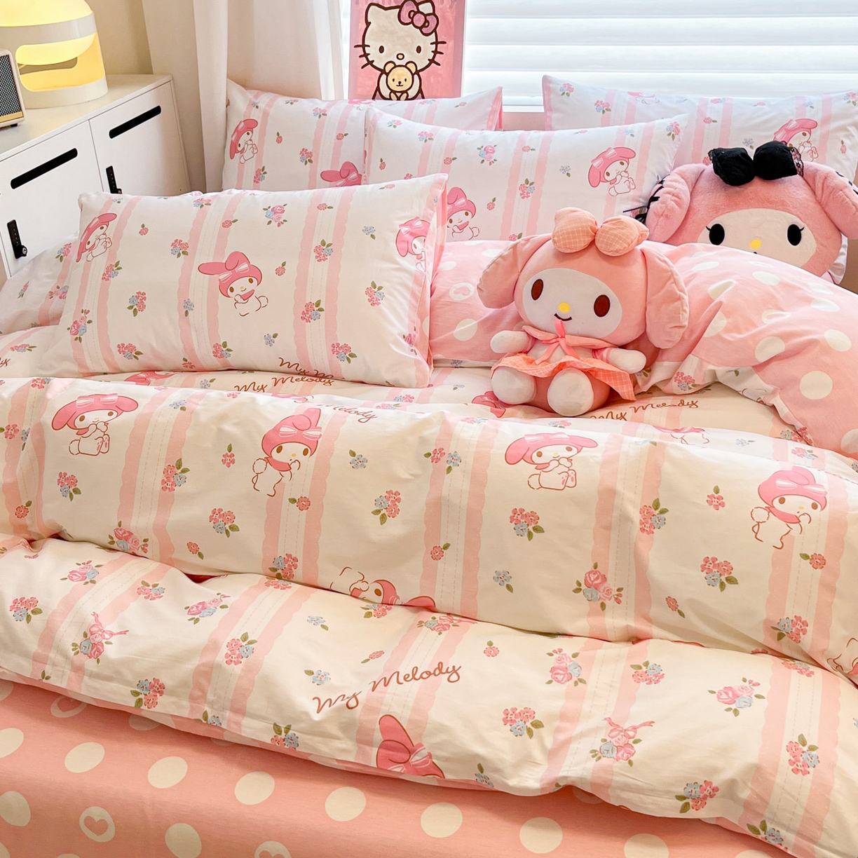 91家纺网 家纺一手货源 找家纺 暮思家居 2026新款正版授权三丽鸥全棉纯棉四件套系列-第二批 少女美乐蒂